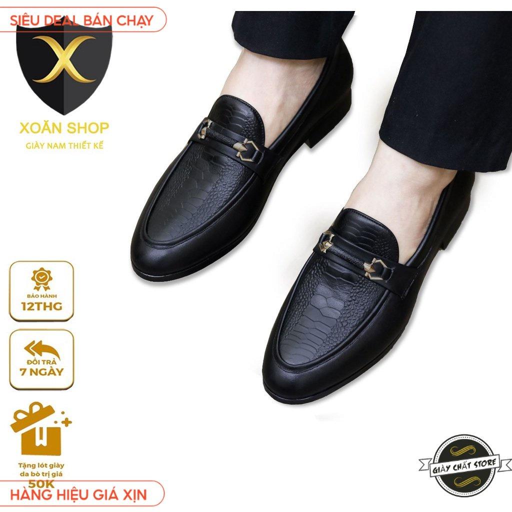 Giày lười nam, giày da nam Xoăn Shop g004