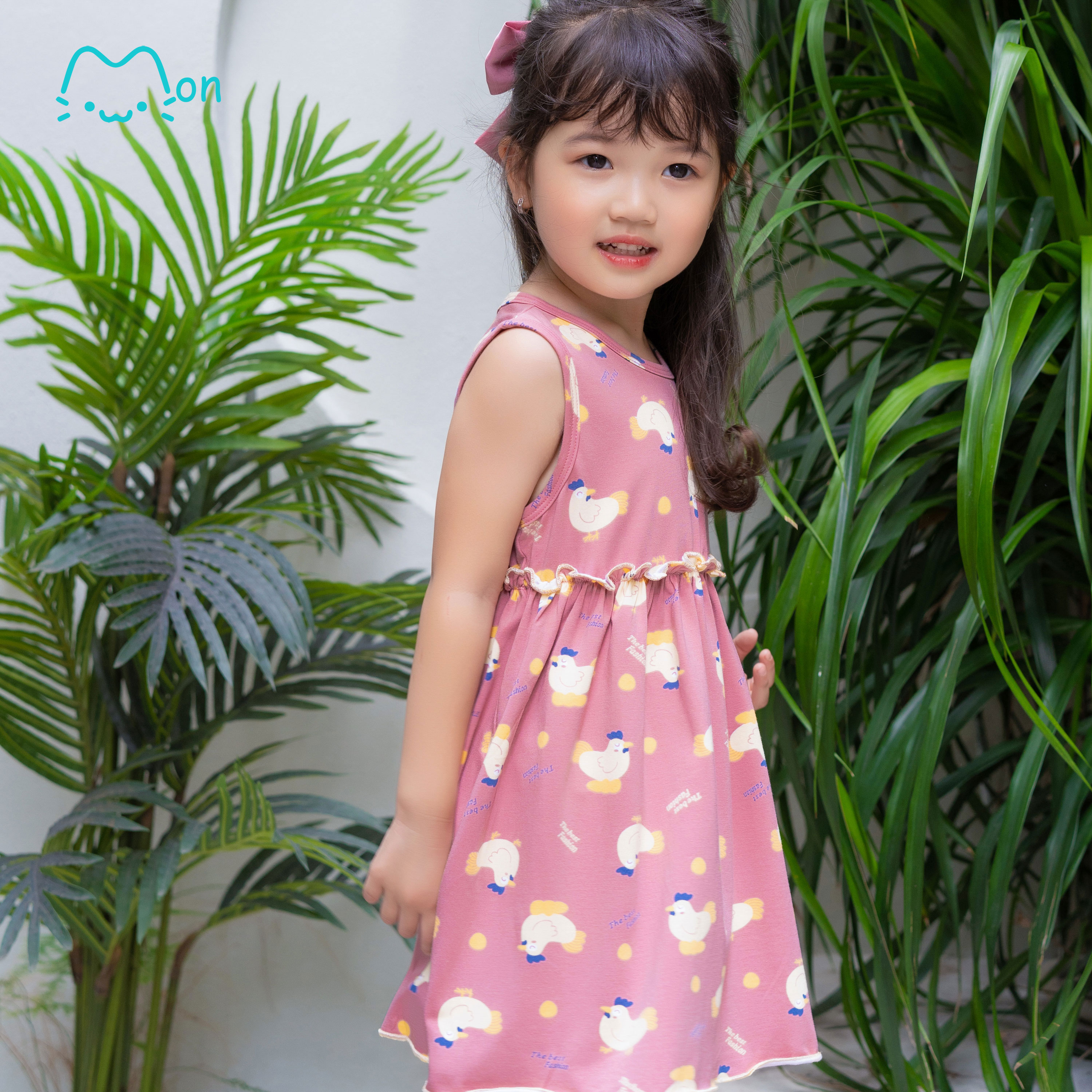 Váy bé gái mùa hè chất cotton họa tiết xinh xắn phù hợp mặc nhà, đi chơi cho bé 2,2,4,5,6,7,8,9,10,11,12 tuổi MV2232-BR