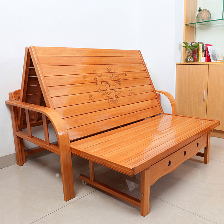 Sofa Giường Cao Cấp, Giường Gỗ Tre Gấp Gọn Thành Ghế Sofa Thông Minh Giá Tốt M095