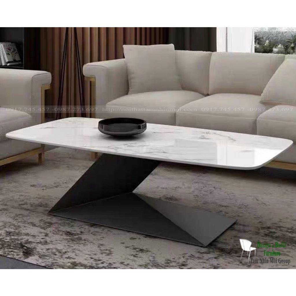 Bàn Trà, bàn sofa, mặt đá chân sắt sơn tĩnh điện ms 006