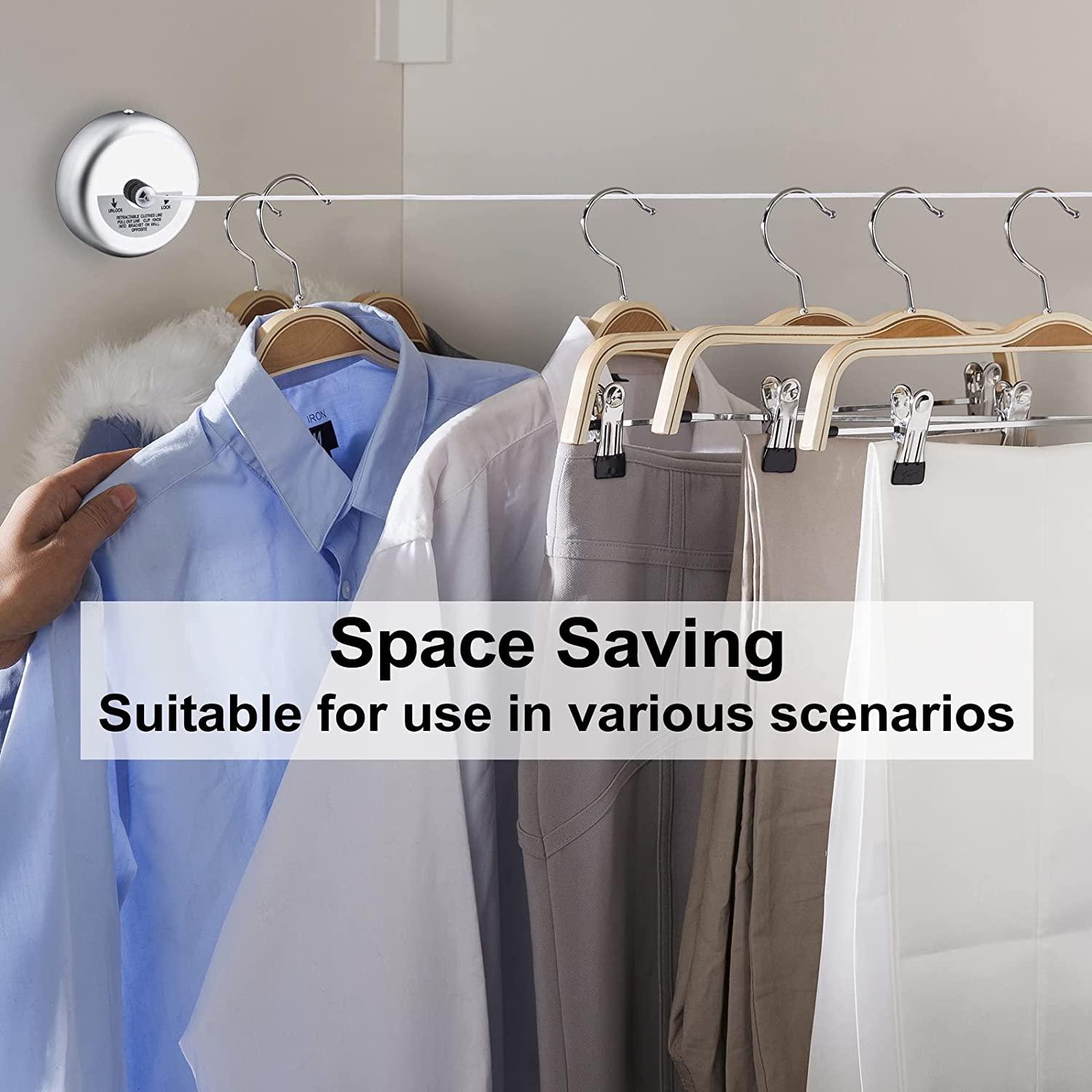 Dây phơi quần áo bằng thép không gỉ, Dây phơi quần áo có thể điều chỉnh 9,2ft cho trong nhà và ngoài trời