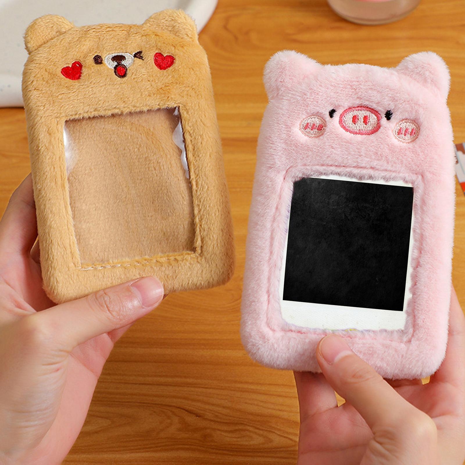 Plush Keychain Holder Photo Sleeves Cute Plush Photocard Holder for Wedding Birthday Gift
