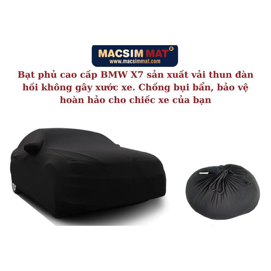 Bạt phủ cao cấp ô tô BMW X7 nhãn hiệu Macsim sử dụng trong nhà chất liệu vải thun - màu đen và màu đỏ