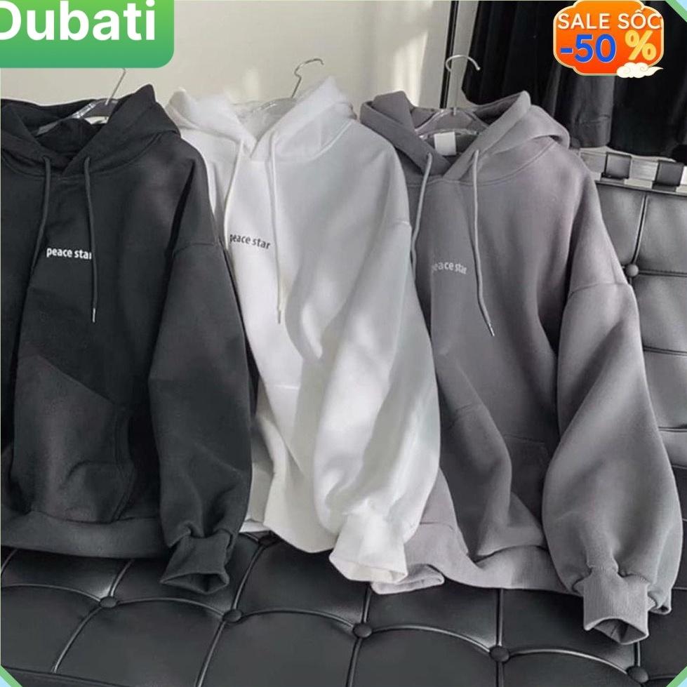 ÁO HOODIE NAM NỮ, ÁO KHOÁC NỈ IN HÌNH CHỨ PEACE STAR FROM RỘNG DÀI TAY CAO CẤP MỚI - DUBATI FASHON