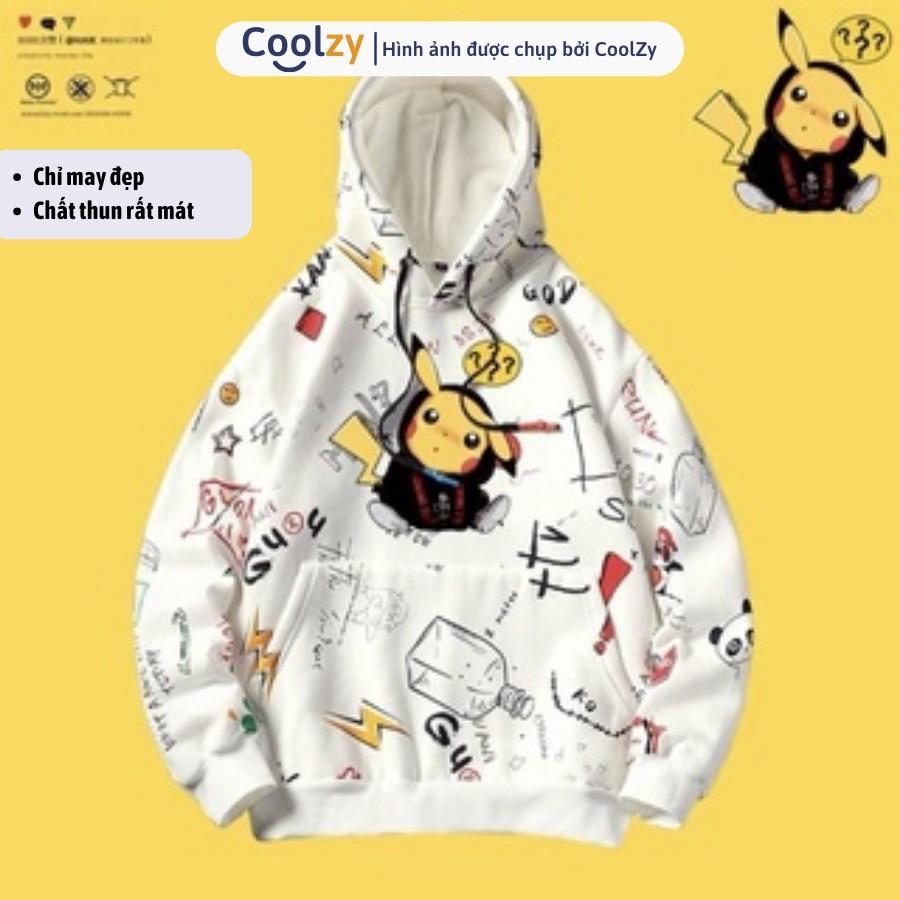 Áo khoác nỉ unisex Hoodie ️ Áo khoác hoodie ulzzang PIKACHU NGẬM ỐNG HÚT, form unisex nam nữ trẻ trung