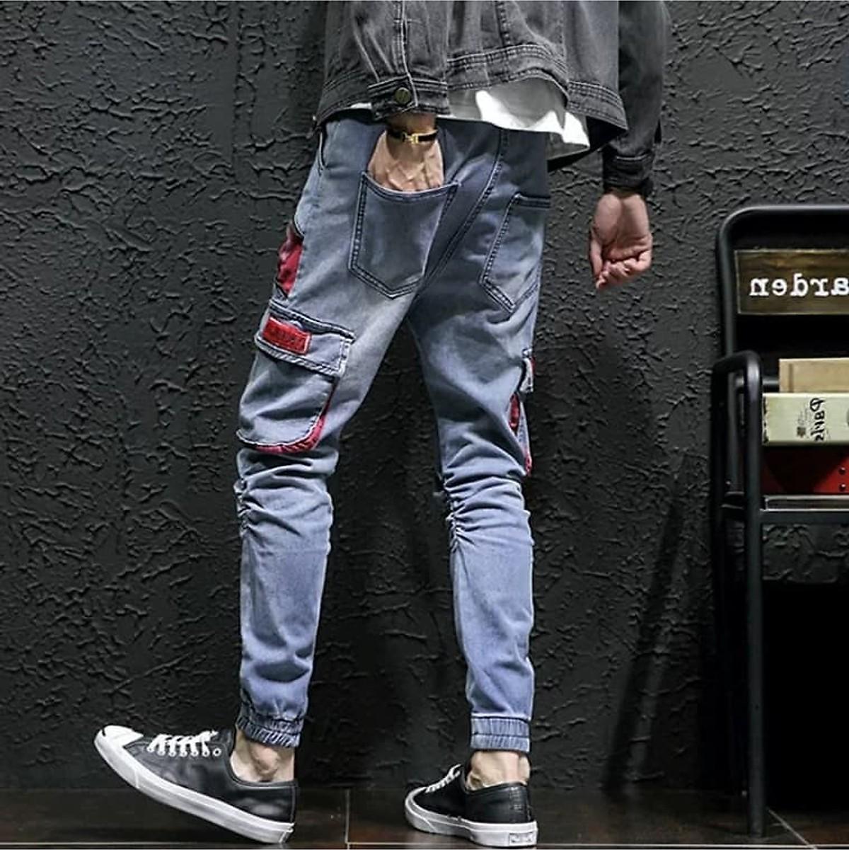 Quần Jogger Jean Nam túi hộp cá tính năng động chất vải Jean cao cấp co giãn nhẹ hợp với xu hướng thời trang hiện nay