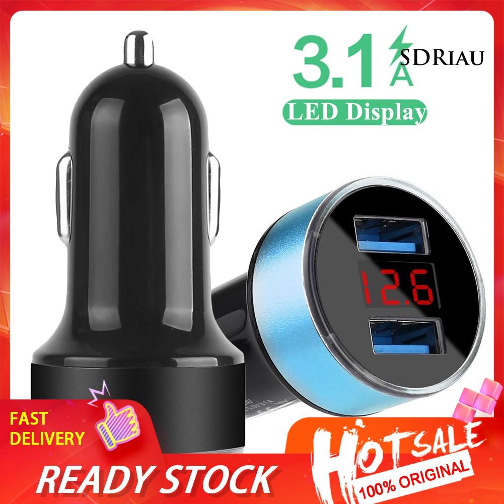 Tẩu Sạc Nhanh 3.1a Có Đèn Led Hiển Thị Cho Xe Hơi