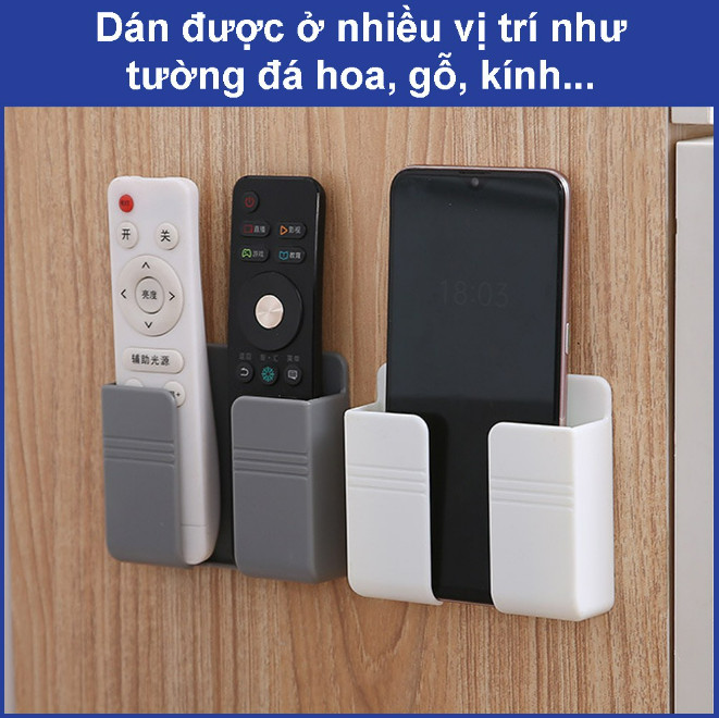 Kệ Dán Tường Đa Năng Giá Để Điện Thoại Điều Khiển Remote Khay Dán Tường Tiện Lợi