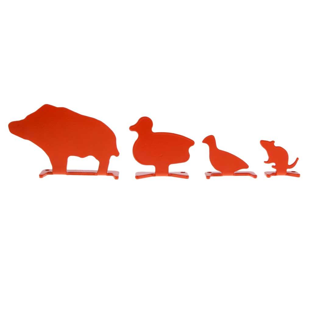 4pcs Metal Animal Silhouette  Set  Plinking Practice Target