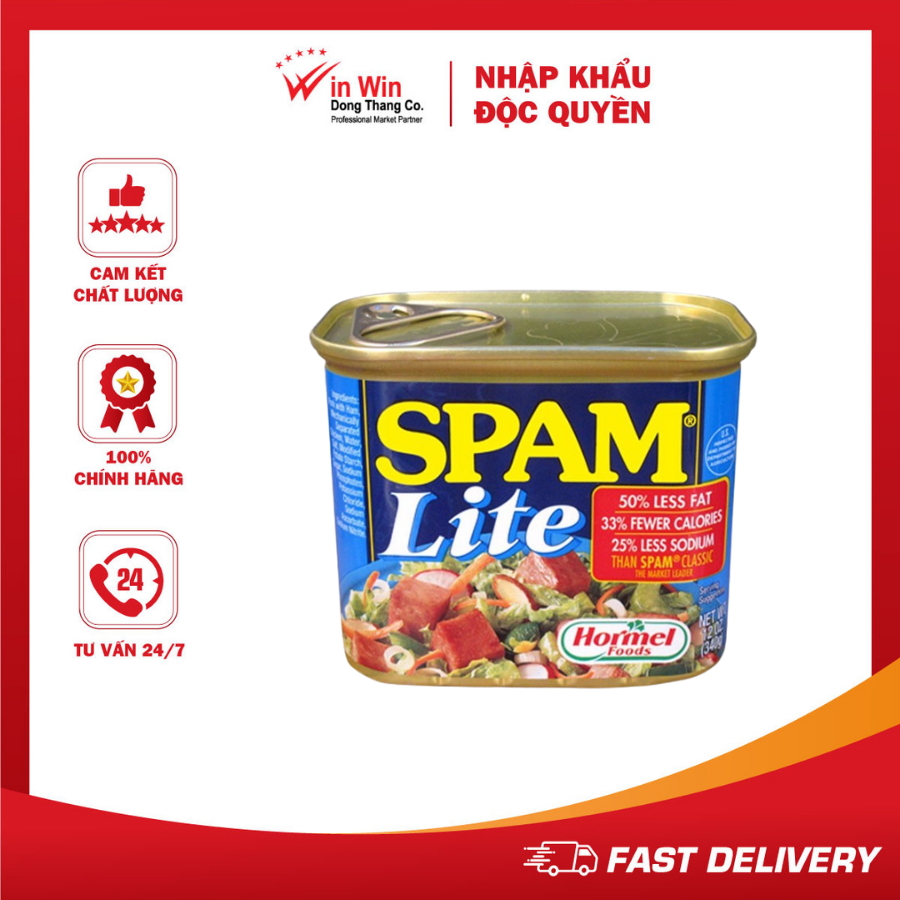 Thịt Hộp SPAM Lite Ít Béo 340g (Mỹ)