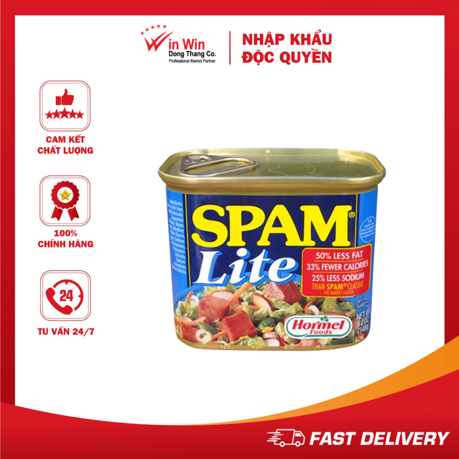 Thịt Hộp Hormel SPAM Ít Béo 340g (Mỹ)