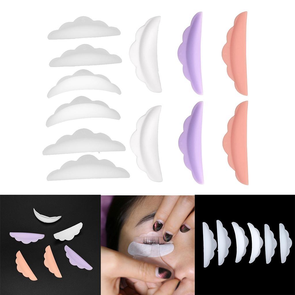 6 Pairs Eyelash Perming Lifting Silicone Pads Lashes Guard Shield Makeup Kit