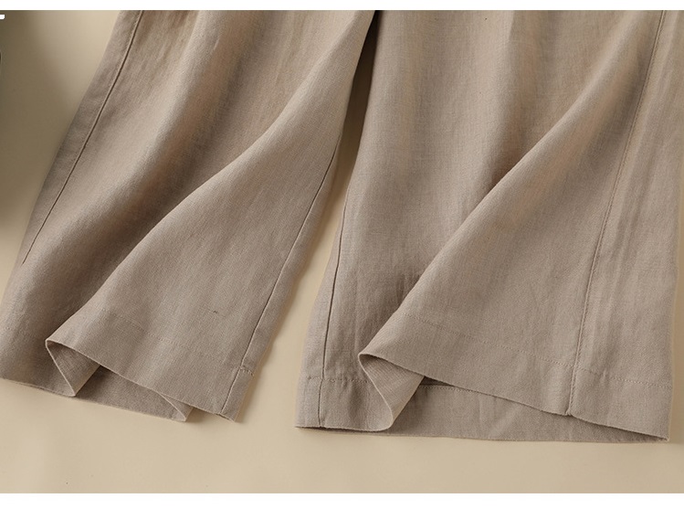 Quần linen suông nữ cạp chun ,quần nữ đi biển mặc thoáng mát ,dễ phối QD08