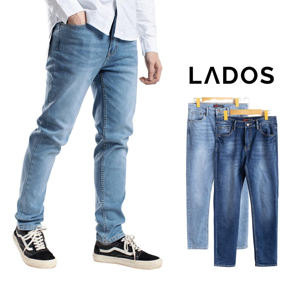 Quần Jean nam Cao Cấp LADOS - 4048 Chất Jean dày mềm ,Co Giãn tốt, form slimfit