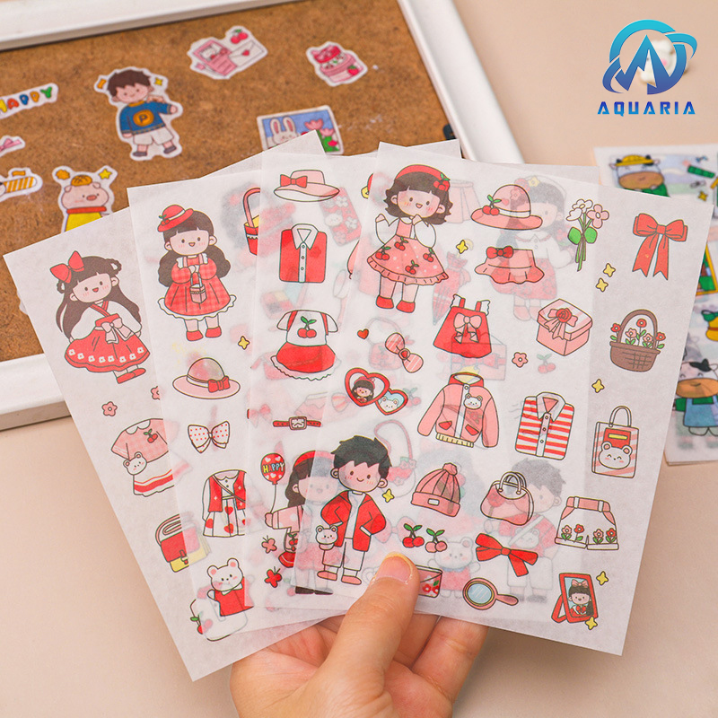 Set 4 Tấm Sticker Xinh Dễ Thương Hình Dán Cute Stickers Trang Trí Sổ Tay Dán Mũ Bảo Hiểm điện thoại siêu đẹp