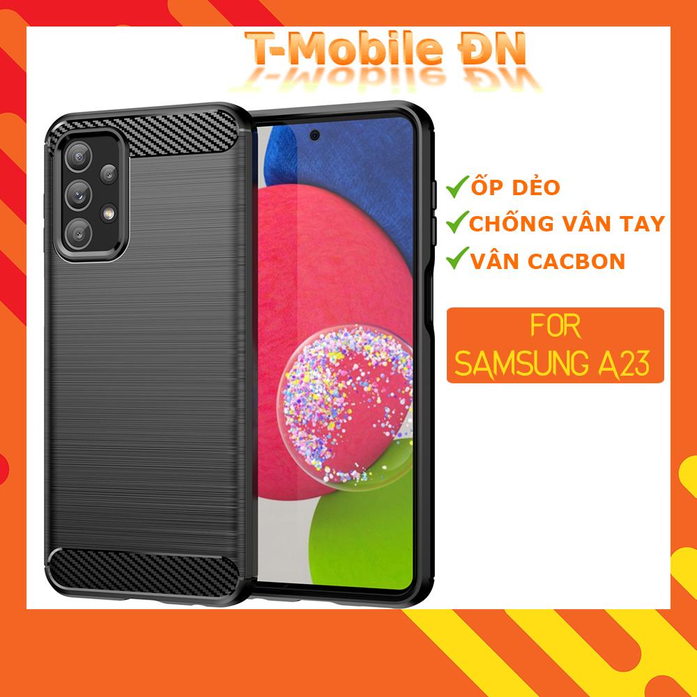 Ốp lưng dành cho Samsung A23 ốp silicone mềm Carbone phay xước chống sốc chống vân tay