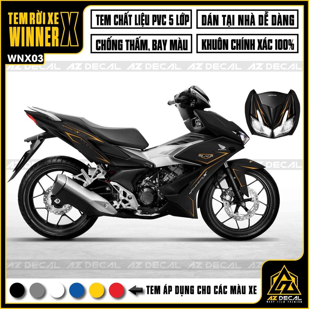 Tem Rời Dán Xe Winner X Chủ Đề Black Edition | WNX03 | Decal Chế Xe Máy Chất Liệu Tem PVC Cao Cấp - Vàng Đồng Đen