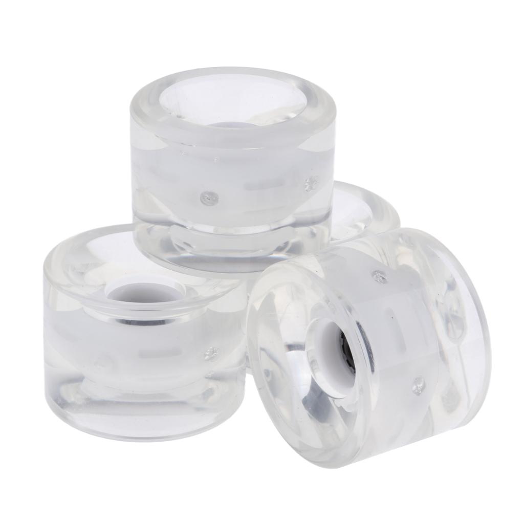 4pcs Longboard Light Up Wheels Skateboard Cruiser Repair Rebuilding White