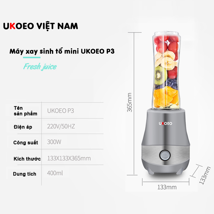 Máy Xay Sinh Tố Mini UKOEO P3 - Hàng Chính Hãng