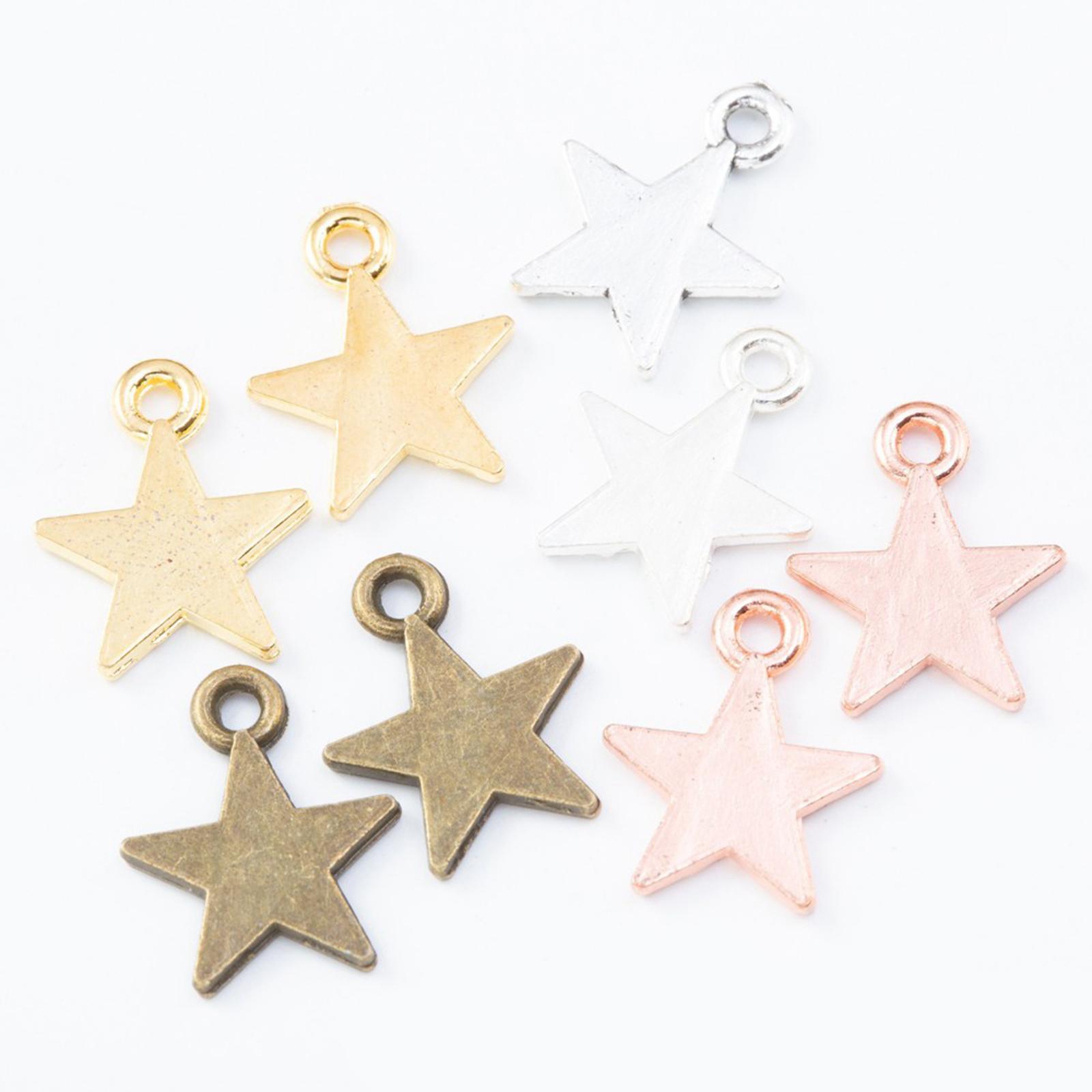 50x Five Pointed Star Charms Decorative Jewelry Making for DIY Crafting Hats