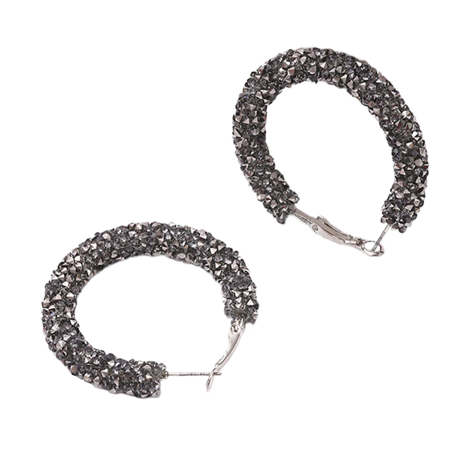 Hoop Earrings Simple Fashion Rhinestone Earrings for Daily Wear Dating Party