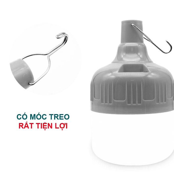 BÓNG ĐÈN TÍCH ĐIỆN 100W CÓ KÈM BỘ SẠC - CÓ MÓC TREO.