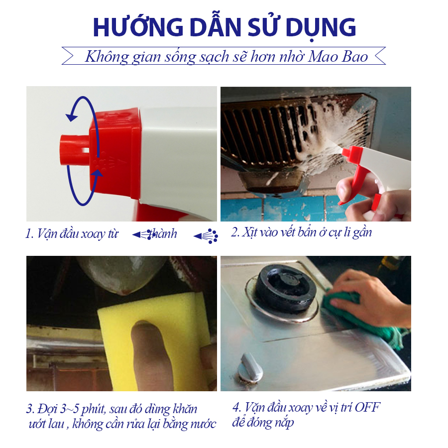 Nước Tẩy Đa Năng Kháng Khuẩn Mao Bao 600ml