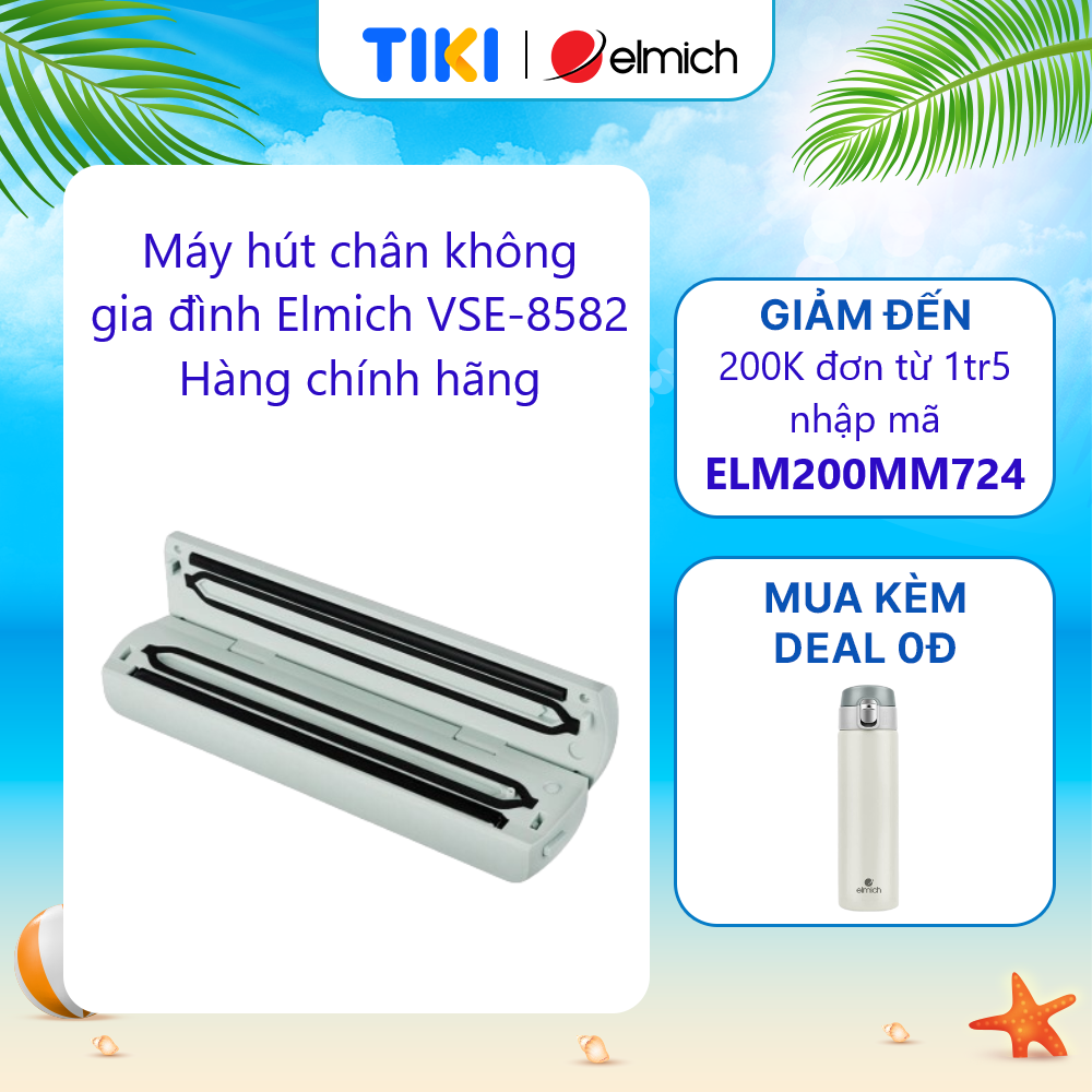 Máy hút chân không gia đình Elmich VSE-8582, thiết kế nhỏ, gọn nhẹ, thuận tiện cất vào tủ bếp và di chuyển, thao tác đơn giản và có hút hộp riêng  - Hàng chính hãng
