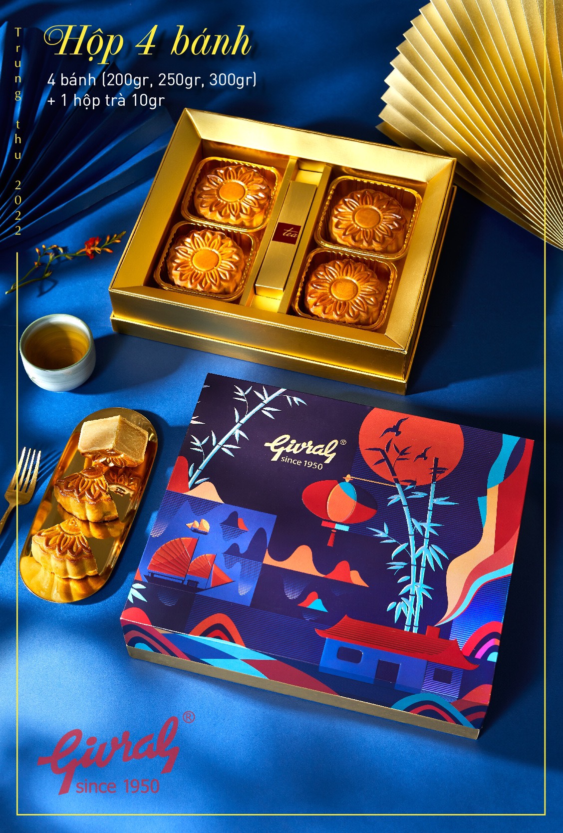 Bánh Trung Thu Givral Đậu Xanh Sầu Riêng (2 Trứng/200gr)