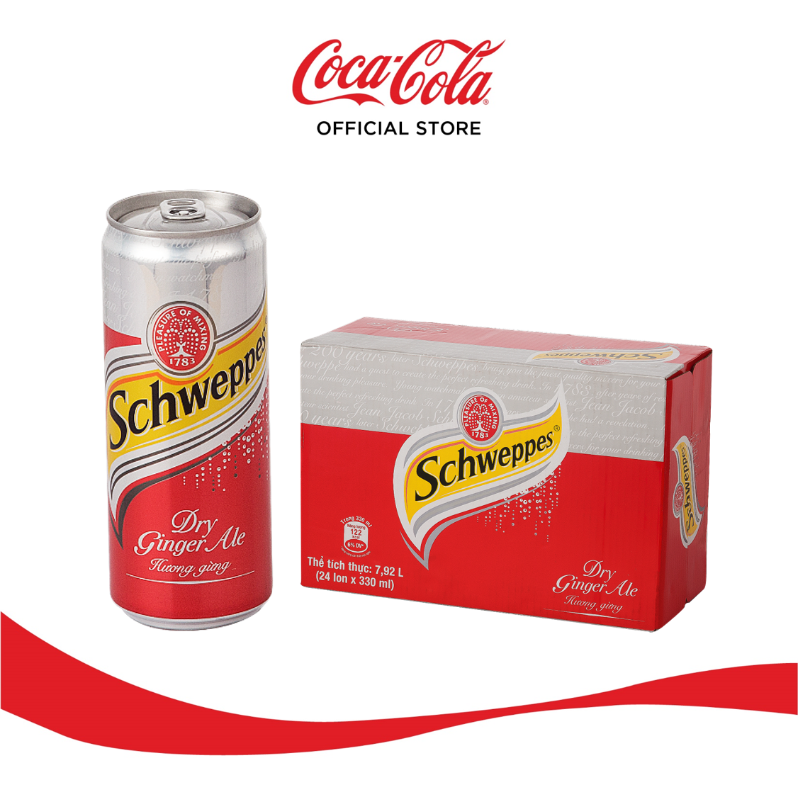 Thùng 24 Lon Soda Schweppes Ginger (320mlx24)