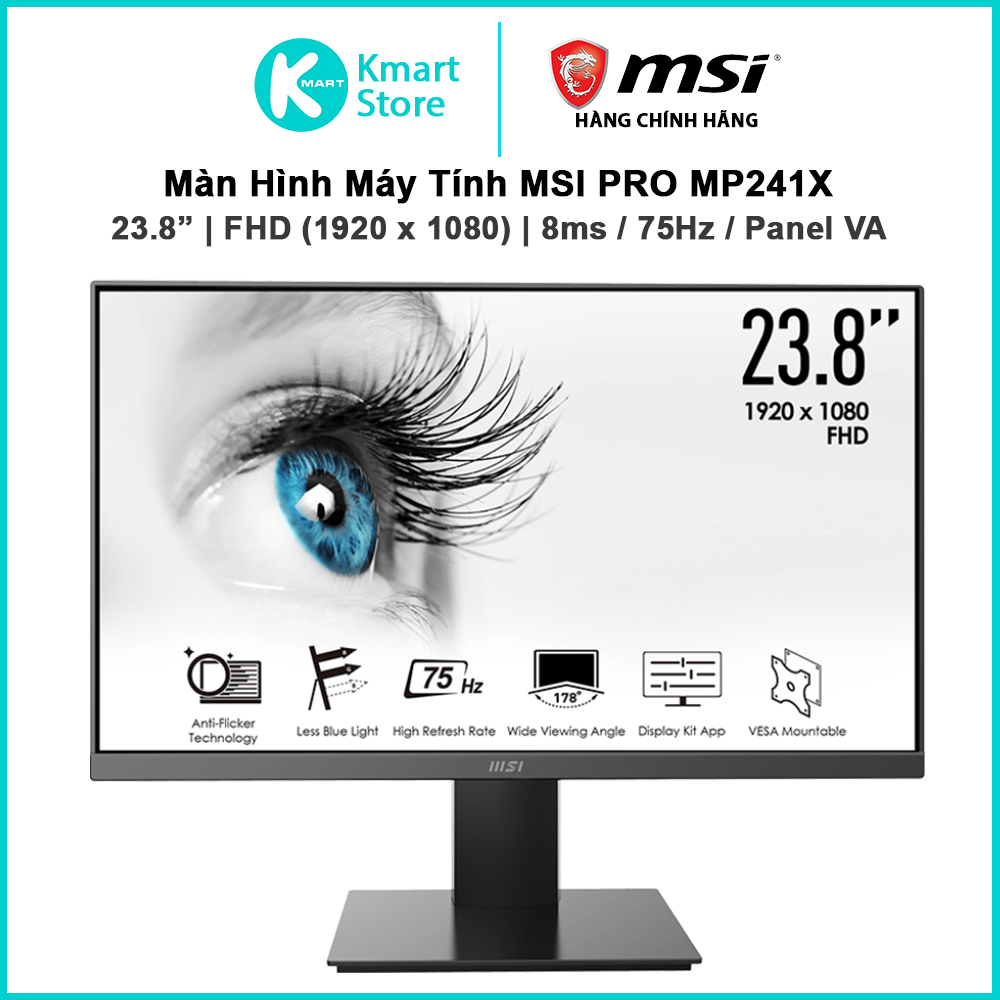 Màn hình MSI PRO MP241X 23.8 inch FHD/VA 75Hz - Hàng Chính Hãng