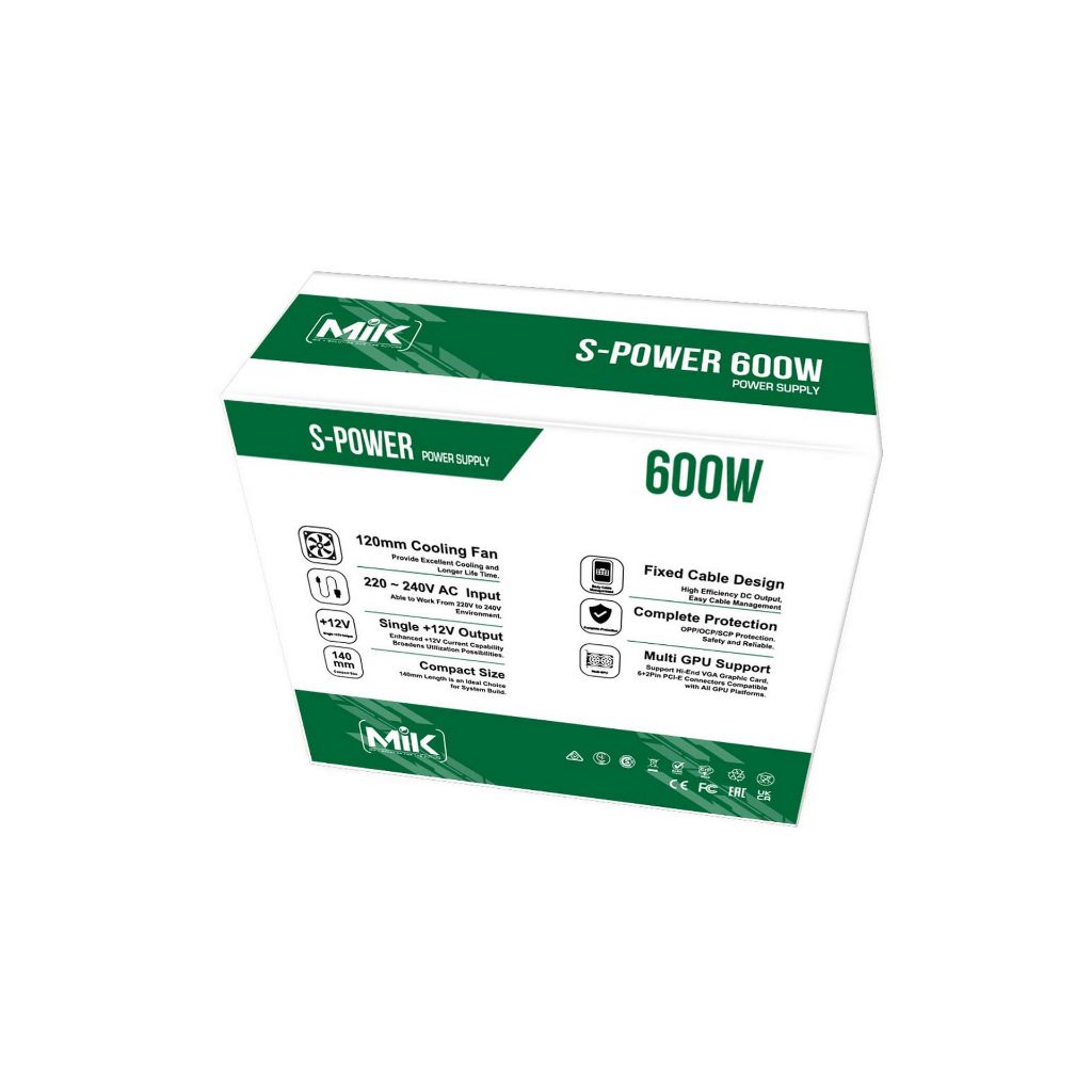 NGUỒN MIK S-POWER 600W - Hàng Chính Hãng