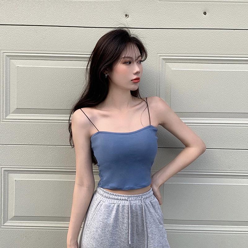 Áo 2 Dây Croptop Hàng Cao Cấp ,Chất Cotton Mịn, Đệm Nâng Đỡ Ngực Bao Đẹp VIP01