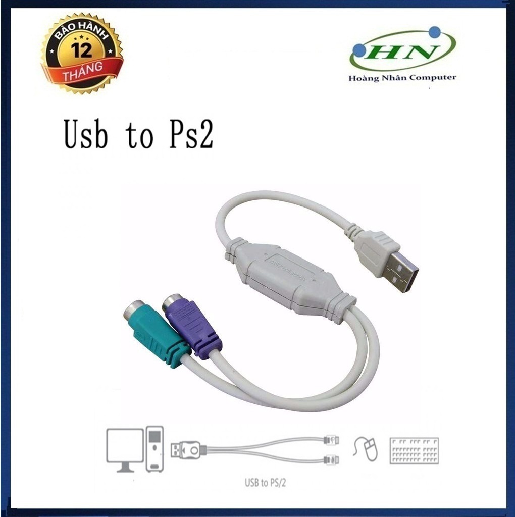Cáp chuyển USB sang PS2 cho chuột bàn phím