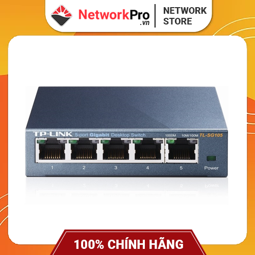 Switch TP-Link TL-SG105 Gigabit Hàng Chính Hãng - 5 cổng RJ45 10/100/1000Mbps, Vỏ Kim Loại