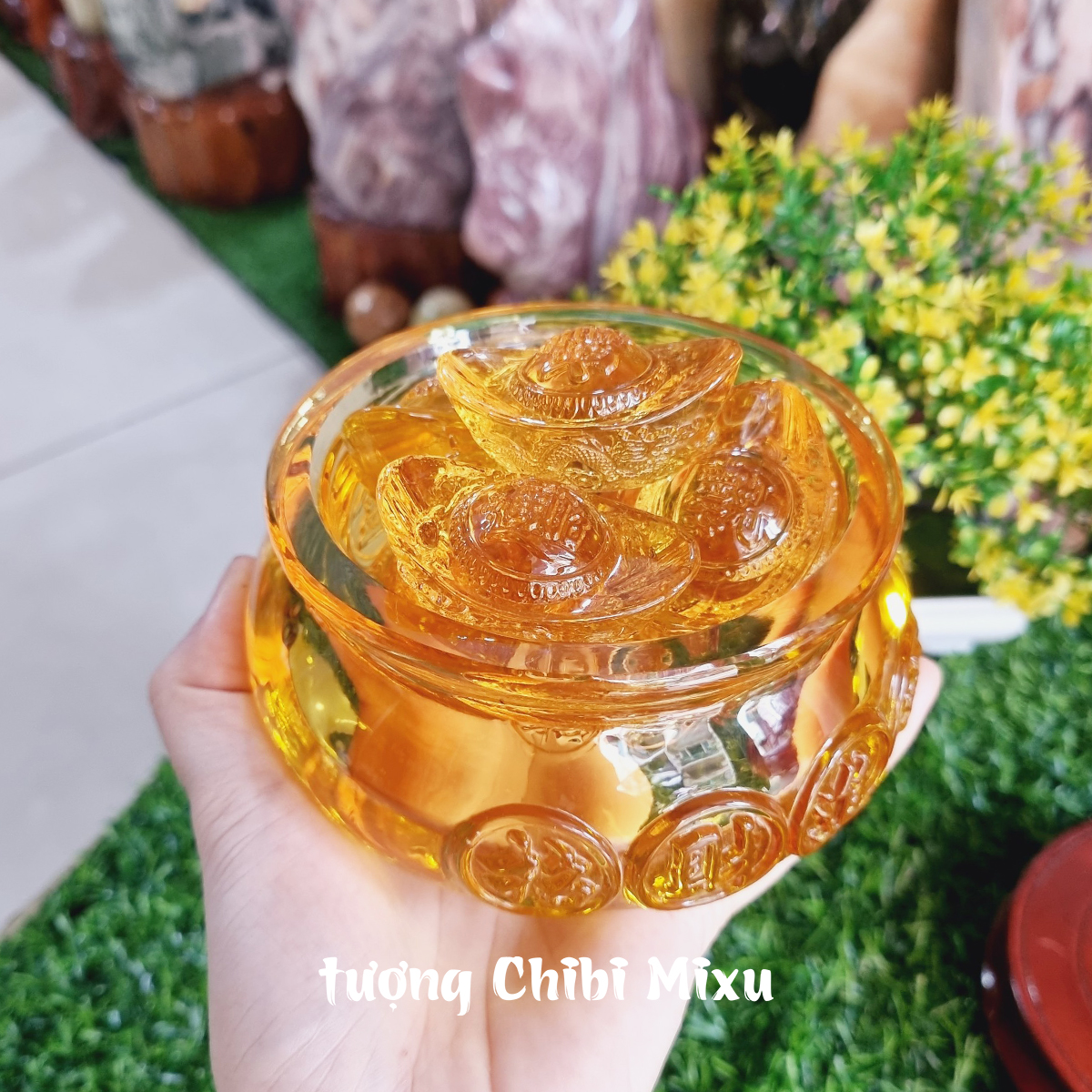 Combo Bát Tụ Bảo 12cm kèm 09 thỏi vàng 5cm mẫu rồng