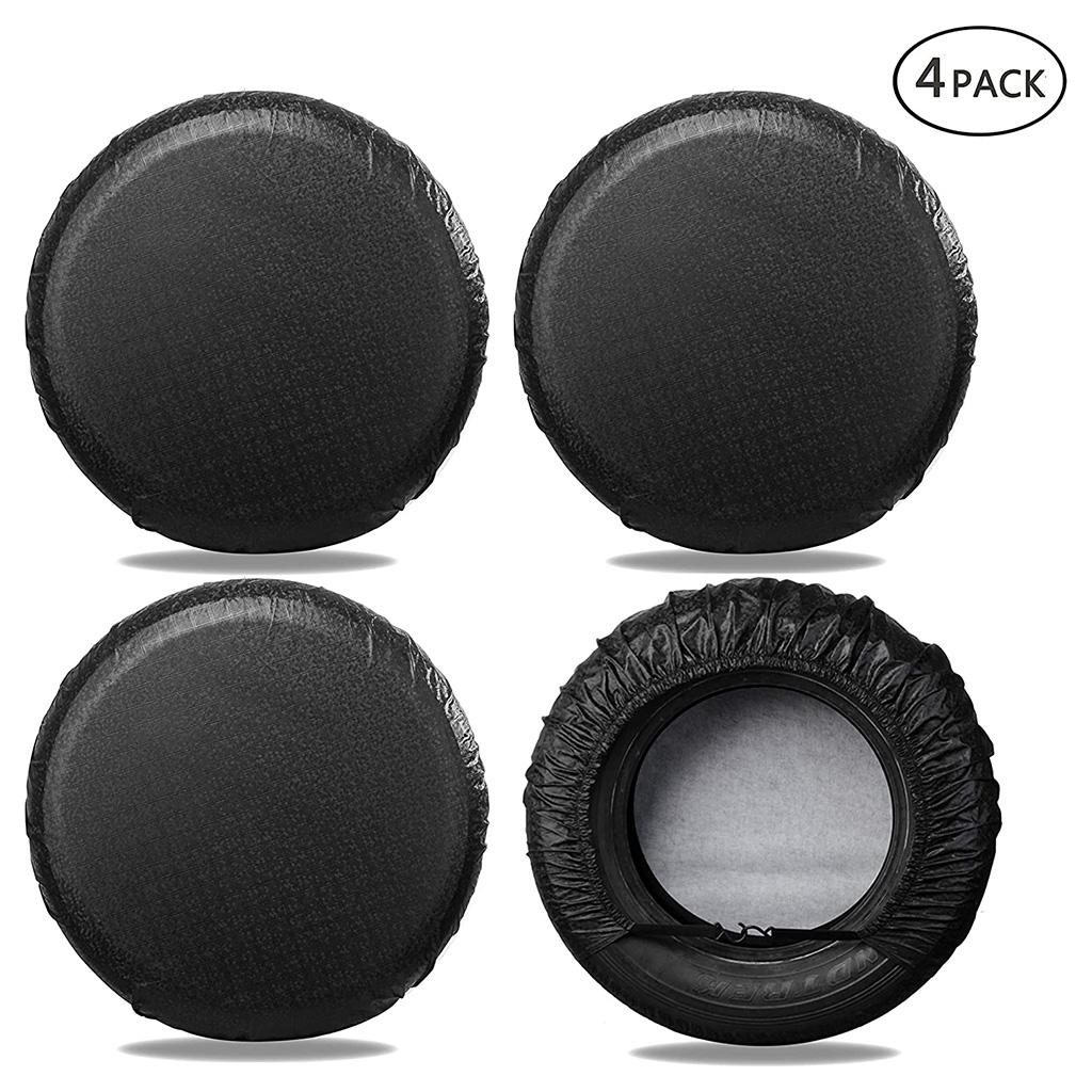 4pcs Trailer Camper, RV Motorhome Universal Fits Tire Covers, Black