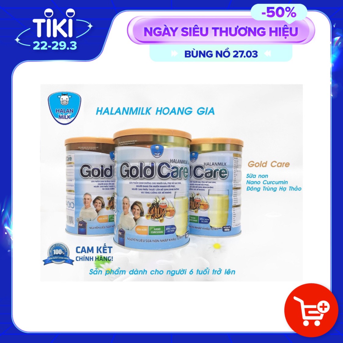 Sữa bột Gold Care  - Đông Trùng Hạ Thảo - Nano Curcumin - Sữa Non