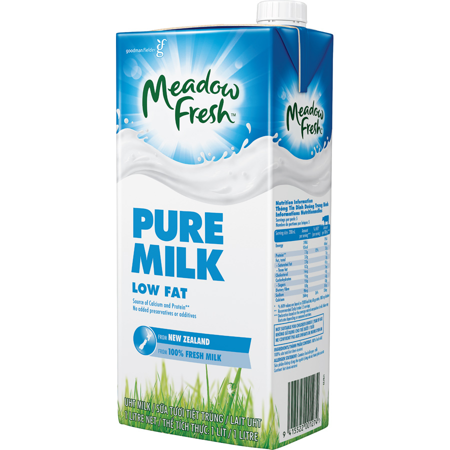 Thùng 12 hộp Sữa tươi tiệt trùng ít béo Meadow Fresh 1L
