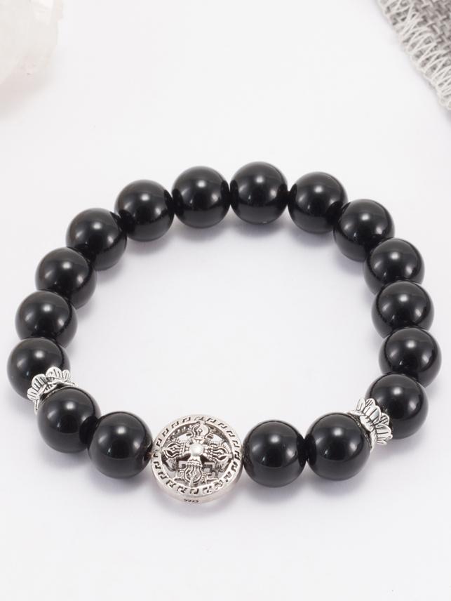 Vòng Đá Núi Lửa Phối Charm Bạc Ngọc Quý Gemstones