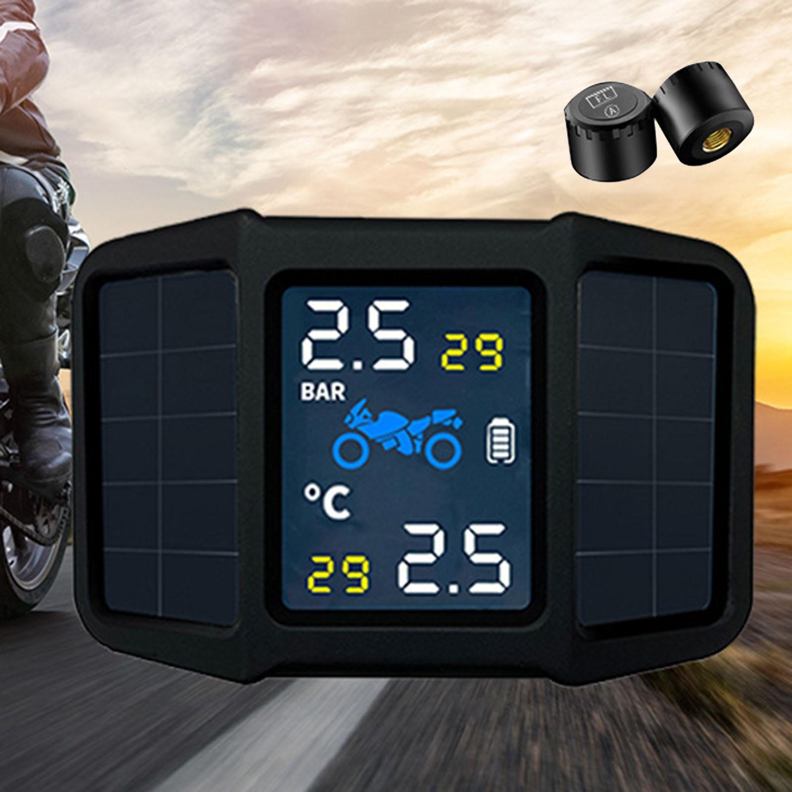 Tire Pressure Monitoring System Wireless USB Rechargeable TPMS Gauge Fits for Motorcycle