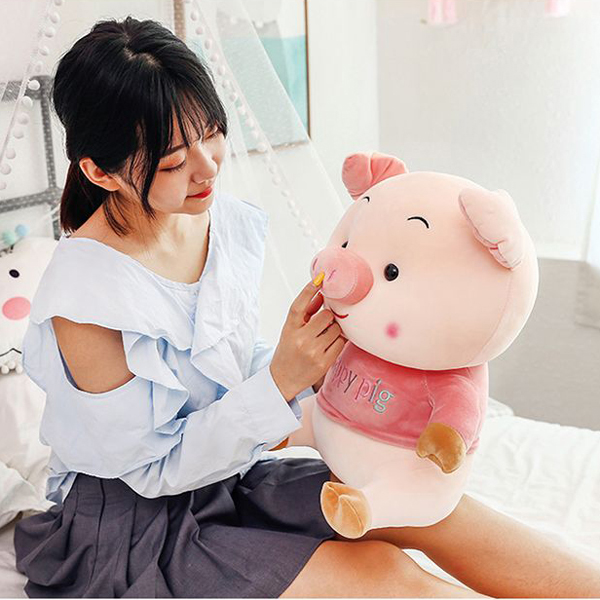 Gấu Bông Heo Happy Pig (35 Cm) Gb55 (Màu Hồng)