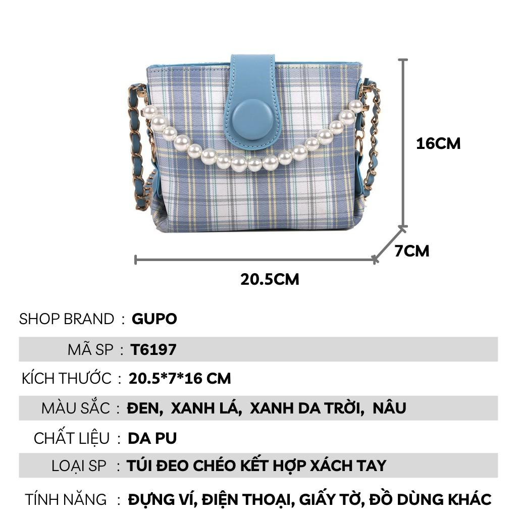 Túi đeo chéo nữ dáng vuông chất liệu da cao cấp- G6197