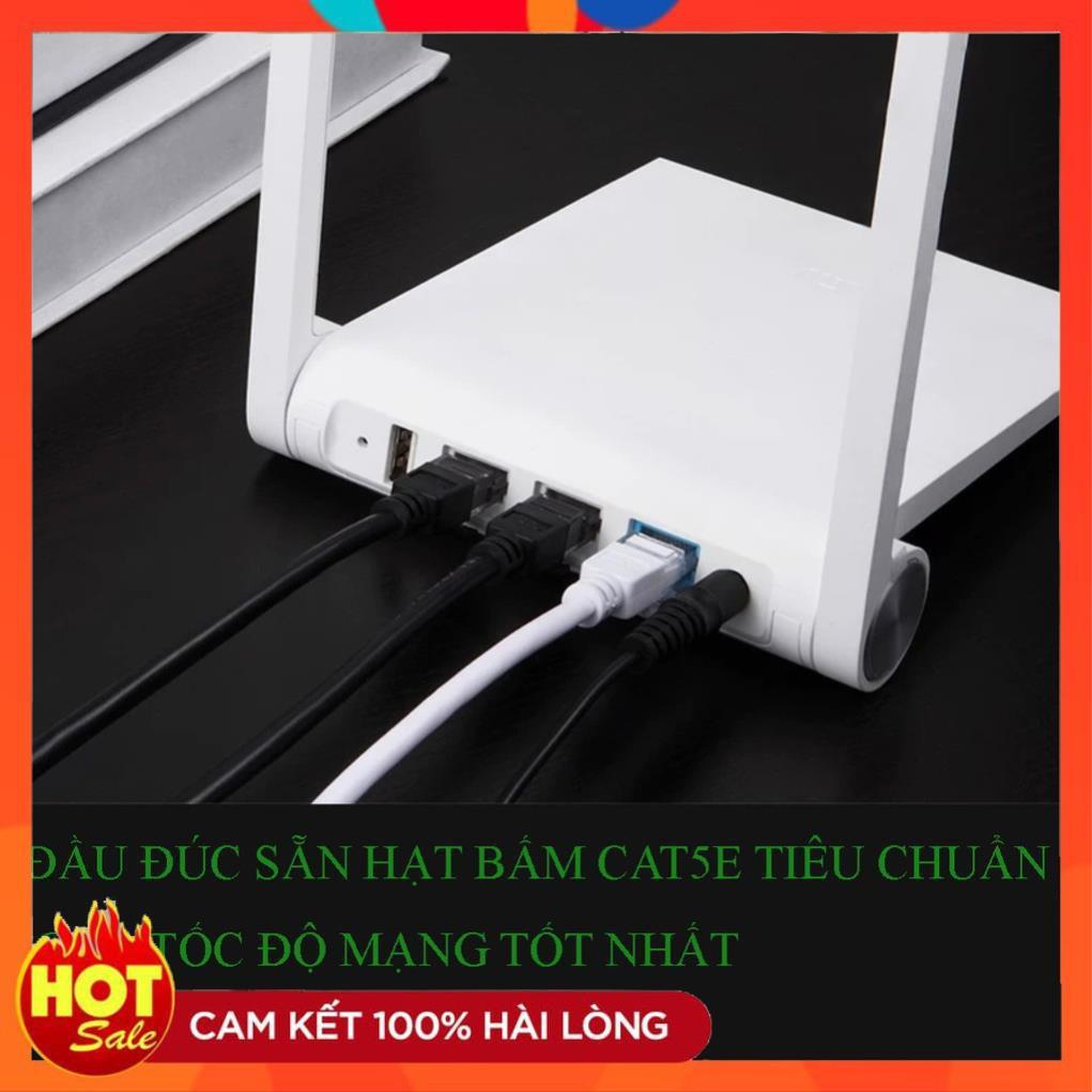 Dây mạng cat5e dài 20M 25M 30M 40M 50M 60M chuẩn đúc sẵn 2 đầu bấm-dây mạng lan internet tốt xịn cao cấp