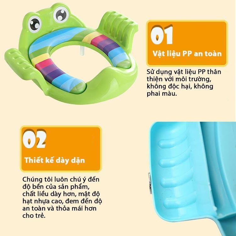 BỆ LÓT THU NHỎ BỒN CẦU CÓ TAY VỊN CHO BÉ , BỆ TOILET, KỆ BỒN CẦU VỆ SINH CHO BÉ