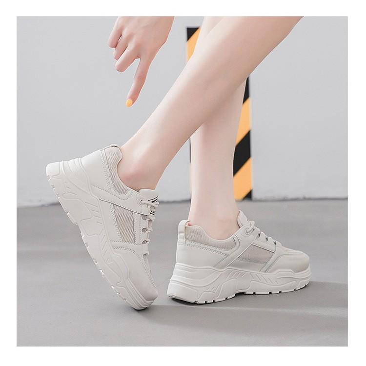 Giày Thể Thao Soras  ️️ Sneaker Nữ Mặt Da Phối Lưới Độn Đế Chuẩn Phong Cách Sang Chảnh SC2