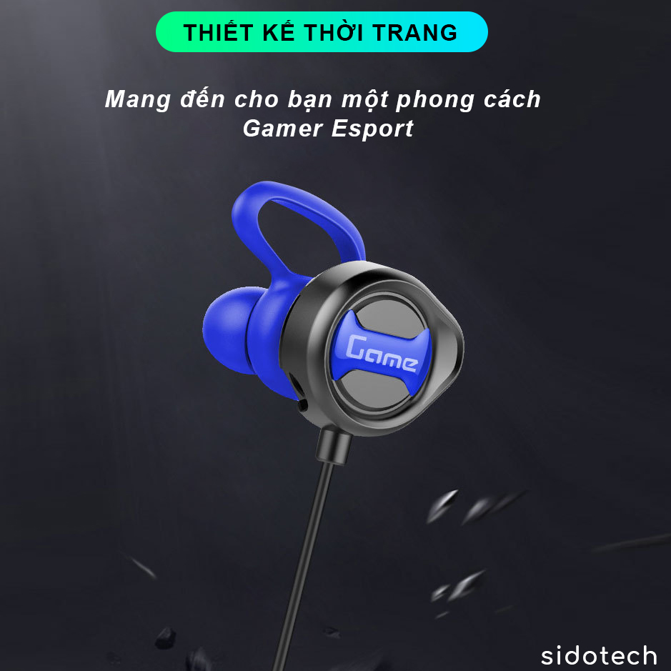 Tai nghe chơi game SIDOTECH G18 Gaming cho điện thoại có mic chơi Pubg FF Liên Quân Tốc Chiến thiết kế nhét tai In Ear tương thích Mobile Máy tính PC - Hàng Chính Hãng