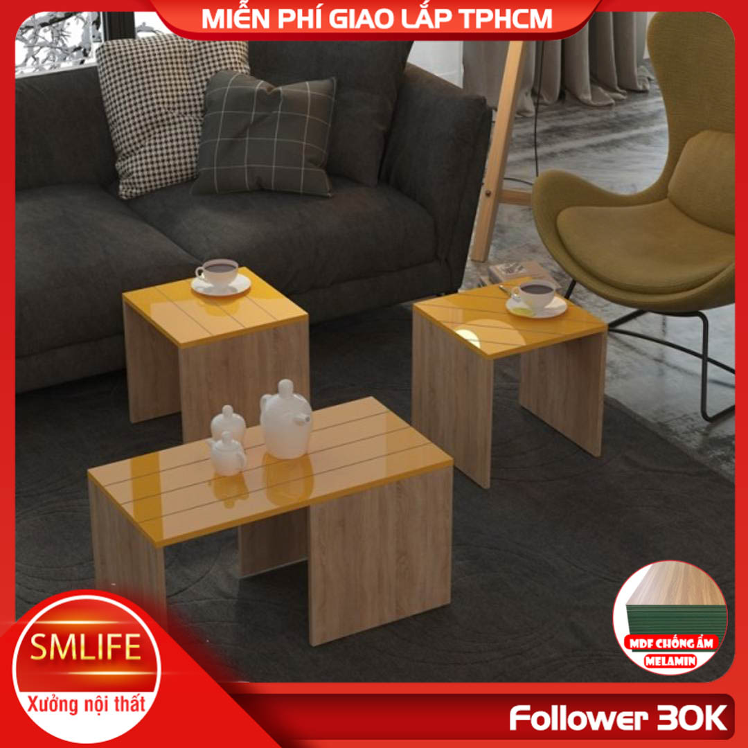 Bàn sofa hiện đại bằng gỗ cho phòng khách SMLIFE Cameron
