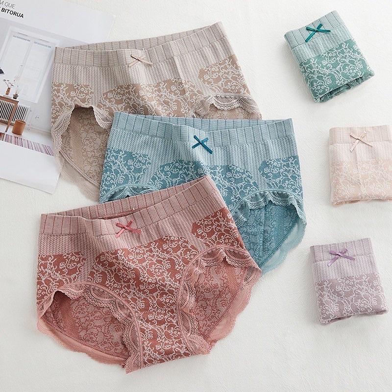 Set 5 quần lót dệt kim hoàng hậu cạp cao ôm bụng thon gọn