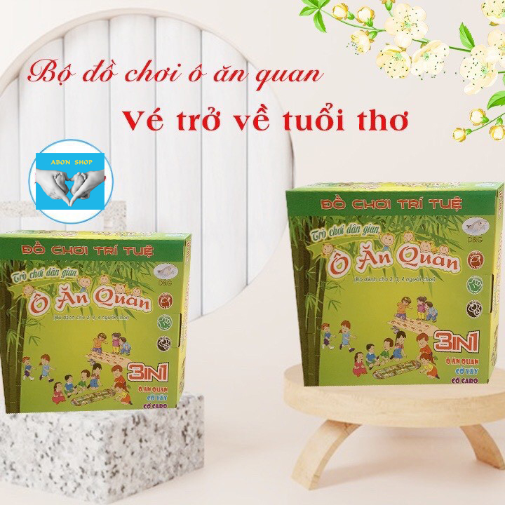 Đồ chơi trí tuệ - Trò chơi dân gian - Cờ caro, cờ vây, ô ăn quan - Tặng kèm 1 cây bút viết xóa